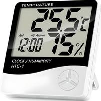 Retoo Skaitmeninis termometras-higrometras su žadintuvu ir data, maitinamas iš baterijos 0-50C