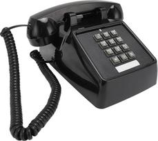 Retro laidinis telefonas, mechaninis skambėjimo signalas, garsumo reguliatorius, retro staliniai telefonai su dideliais mygtukais ir skubios pagalbos telefonu, skirti namams, mokyklai, biurui (juodos spalvos)