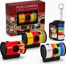 Retro stiliaus spalvota fotoaparato juosta, 80-ųjų ir 90-ųjų stiliaus skaitmeninis fotoaparatas su integruota atmintimi, raktų pakabukas su senovinio stiliaus filtrais, „Nano Mini Cam“ (spalvotas)