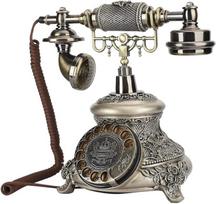 Retro telefonas Antikvariniai senoviniai derliaus fiksuotojo ryšio telefonai Klasikinis sukamasis rotacinis telefonas salono namams