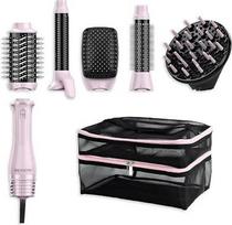 REVLON „One-Step™“ 5-in-1 „Multi Air Styler“ „Pink Titanium Edition“ (komplekte: laikymo maišelis, 5 antgaliai: difuzorius, garbanų formavimo antgalis, apvalus šepetys, plokščias šepetys, ovalus apimties suteikiantis antgalis – keramikos ir titano)