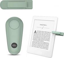 RF nuotolinio valdymo pultas, skirtas skaityti „Kindle Paperwhite Oasis Scribe“ įrenginyje, puslapių pervertimui telefonuose, „iOS“ ir „Android“ planšetiniuose kompiuteriuose, telefono valdymui, fotoaparato ir vaizdo įrašymo funkcijoms (žalias mažas klipa
