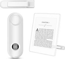 RF nuotolinio valdymo pultas su šoniniu puslapių pervertimo mygtuku, skirtas skaitymui „Kindle Paperwhite“ – priedai | „Clicker“ puslapių pervertimo mygtukas, skirtas „Oasis Colorsoft“, „iPhone“, planšetėms, komiksų ir romanų skaitymui, baltas