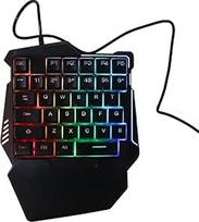 RGB apšviesta žaidimų klaviatūra Viena ranka tyliai veikiantys klavišai 35 klavišai Ergonomiškas dizainas su riešo atrama ir RGB apšvietimu