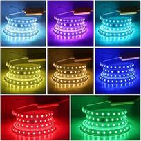 RGB LED juosta, 15 m 220 V SMD5050 60LEDs/m lanksti spalvota juosta, lauko kelių spalvų besikeičianti LED šviesos juosta su 24 mygtukų nuotolinio valdymo pultu ir 1000 W vandeniui atspariu valdikliu gyvenamajam kambariui,