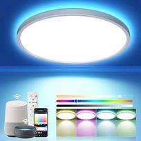 RGB LED lubinis šviestuvas su nuotolinio valdymo pultu ir programėle, suderinamas su „Alexa“, 40 cm | 3000K–6500K, reguliuojamo ryškumo išmanusis RGBIC LED lubinis šviestuvas, skirtas svetainei, miegamajam ir vaikų kambariui