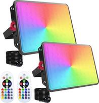 RGB LED prožektorius, 200 W, RGB spindulys, su nuotolinio valdymo pultu, 2 vnt. rinkinys