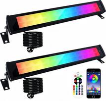 RGB LED prožektorius, 50 W RGB LED sienų apšvietimas su nuotolinio valdymo pultu, 2 vnt. rinkinys | IP66 atsparūs vandeniui RGB prožektoriai, lauko LED juostiniai šviesos efektai, išmaniosios vakarėlių lemputės, skirtos DJ, diskotekai, sodui, Helovinui ir