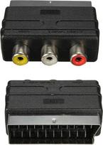 RGB SCART vyriškos ir 3 RCA moteriškos lyties A/V adapteris - suderinamas su PS4, televizoriumi, DVD, magnetofonu, garso ir vaizdo perdavimo įrenginiu - kompaktiškas ir patvarus - juodas