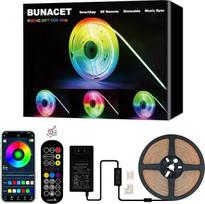 RGB+IC COB LED juosta, 24 V, 6 m, reguliuojamo ryškumo | Su maitinimo bloku, RF nuotolinio valdymo pultu, sinchronizavimu su muzika ir lipnia danga, skirta greitam montavimui svetainėje, virtuvėje ir žaidimų kambaryje