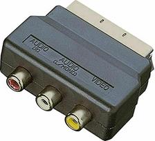 RGB „Scart“ kištukas į 3 „RCA“ lizdus A/V adapteris-konverteris, skirtas televizoriams, DVD grotuvams ir vaizdo magnetofonams