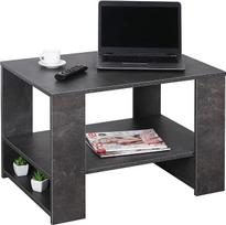 RICOO WM090-BG Kavos staliukas su daiktadėže Svetainės staliukas medinis 72 x 50 x 50 cm Svetainės stalas Sofos staliukas Maža sofa Betoninė pilka