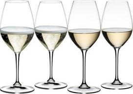 RIEDEL „Wine Friendly 003“ – baltojo vyno ir šampano taurės, 4 vnt. rinkinys, krištolas, pagamintos mašininiu būdu