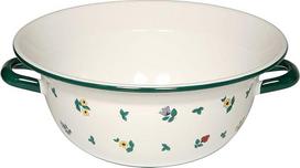 Riess 0296-049 „Country-Gmundner“ su gėlių motyvais. Dubuo su dviem rankenėlėmis, skersmuo – 28 cm, įvairių spalvų