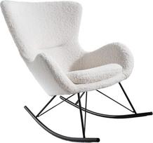riess-ambiente.de Skandinavija Swing Design supamoji kėdė Balta Bouclé kėdė Teddy Audinys