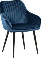 riess-Ambiente.de Elegantiško dizaino kėdė Turin Velvet Royal Blue su porankiais Valgomojo kėdė Konferencijų kėdė
