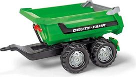ritininiai žaislai, pusvamzdis "Deutz-Fahr", savivartė priekaba su atlenkiamomis galinėmis durelėmis, dviašė priekaba, nuo 3 metų, žalia spalva