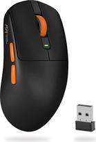 RK ROYAL KLUDGE M30 belaidė žaidimų pelė, 12 000 DPI, 1 000 Hz, juoda | „PixArt PAW3311“ jutiklis, 41 g ultralengva, 2,4 GHz / USB-C / „Bluetooth“ žaidimų pelė, 250 mAh, visiškai programuojami mygtukai