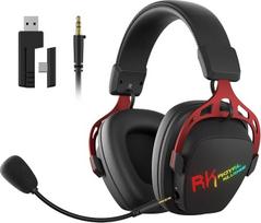 RK ROYAL KLUDGE HG103 belaidės žaidimų ausinės, skirtos PS5/4, „Xbox“, kompiuteriui ir „Switch“ | BT 5.3/2,4 GHz/3,5 mm, RGB apšvietimas, mikrofonas, triukšmo slopinimas, 50 mm garsiakalbiai, aliuminio rėmas, 7.1 erdvinis garsas, skirtas FPS žaidimams