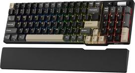 RK ROYAL KLUDGE RK96 RGB riboto tiražo, 90 % dydžio, 96 klavišų belaidė trijų režimų (BT 5.0/2,4 GHz/USB-C) mechaninė klaviatūra su „Hot-Swap“ funkcija, riešo atrama, programinės įrangos palaikymu, linijiniais jungikliais ir QWERTY išdėstymu