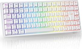 RK Royal Kludge RK84DE Limited Ed RGB mechaninė klaviatūra, QWERTZ | 75 % „Triple Mode“ BT 5.0/2,4 G/USB-C „Hot Swap“ TKL mechaninė klaviatūra, 84 klavišų belaidė žaidimų klaviatūra, individualiai pritaikomi jungikliai
