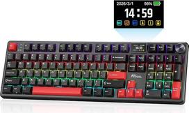 RK ROYAL KLUDGE S104 QWERTY belaidė mechaninė klaviatūra su ekranu