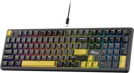 RK ROYAL KLUDGE X104 – mechaninė žaidimų klaviatūra su kabeliu, pilno dydžio QWERTY | „Creamy“ klaviatūra su skaitmeniniu klavišų bloku, 104 klavišai, RGB kompiuterinė klaviatūra, „Hot-Swap“ linijiniai jungikliai, internetinė programinė įranga, skirta „Wi