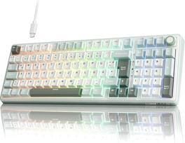 RK „Royal Kludge“ R98 Pro žaidimų klaviatūros laidas su taktiliniais smėlio spalvos jungikliais | 96 % „Gasket“ mechaninė klaviatūra su QWERTZ išdėstymu, RGB apšvietimu, skaitmenine klaviatūra ir mygtuku, PBT klavišų dangteliais, „Hot Swap“ funkcija