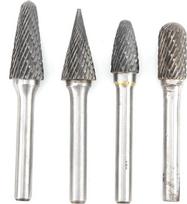 Rotacinių frezų rinkinys, 4 vnt. 6 mm kietmetalo šlifavimo galvutės | Nusidėvėjimui atsparios rotacinės dildės, skirtos kraštų nušlifavimui, šlifavimui ir poliravimui