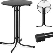 Royal Catering Apvalus aukštas sulankstomas baro stalas 70 cm skersmens 110 cm aukščio juodas