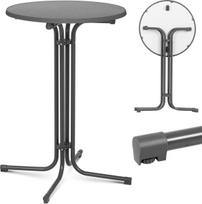 Royal Catering Apvalus aukštas sulankstomas baro stalas 70 cm skersmens, 110 cm aukščio, pilkos spalvos