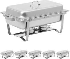 Royal Catering Bufeto tipo „Bemar“ maisto šildytuvas, skirtas GN 1/1 dydžio pastai, 7,5 l, plieninis – 6 vnt. rinkinys