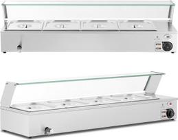 Royal Catering Maisto bufeto šildytuvas bufeto šildytuvas su gaubtu 4 x GN 1/2 2000 W