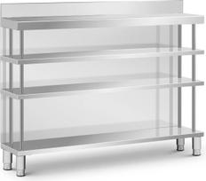 Royal Catering Maitinimo baro stalo stalviršis su apvadu 4 lentynos STAL 150 x 30 x 105 cm