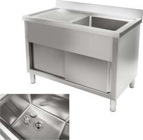Royal Catering Nerūdijančio plieno baseino kriauklė virtuvėje 120 cm pločio