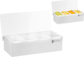 Royal Catering Polipropileniniai barmenų indai gėrimų priedams – 4 vnt. + dėklas