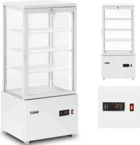 Royal Catering Stiklinė šaldomoji vitrina su 4 lentynomis, 78 l talpos – balta