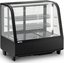 Royal Catering Stiklinė šaldomoji vitrina su 3 lentynomis, 100 l talpos – juoda