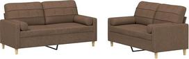 Ruda 2 vietų sofa su patogiomis pagalvėlėmis | Poliesteris, metalas, tekstilenas, fanera | Svetainė, skaitymo kampas Modelis3201293
