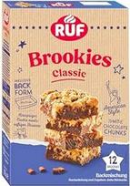 RUF "Brookies", "Brownies" ir sausainiai, sujungti į šokolado kepimo mišinį, su praktiška popierine kepimo forma, lengva paruošti