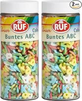 RUF ABC pabarstukai, valgomieji ABC raidžių pabarstukai tortams, keksams ir sausainiams, valgomieji tortų papuošimai (2 vnt. pakuotė)