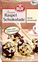 RUF baltojo šokolado drožlės, plonos kaip vaflis baltojo šokolado drožlės, minkštos, greitai tirpstančios šokolado drožlės, skirtos pyragams, tortelėms, keksams ir ledams, be glitimo (10 vnt. pakuotė)