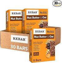 RXBAR Nussbutter und Hafer-Proteinriegel, Proteinsnacks, Snackriegel, Dunkle Schokoladen-Erdnussbutter (6 dėžutės, 30 žiedų)