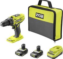 RYOBI 18 V ONE+ smūginis gręžtuvas R18PD32-2C20SP, komplekte su 2 vnt. 2,0 Ah akumuliatoriais ir įkrovikliu