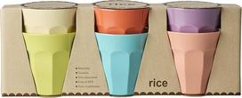 Ryžių puodelių rinkinys Melamino BPA Free Camping Cups Medium Multicoloured - Gloriously Gifted - Pack of 6, 250 ml