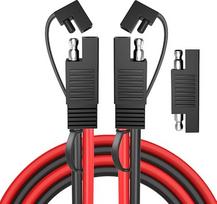 SAE–SAE prailginimo kabelis, 10 AWG, 6 m, su greitojo sujungimo jungtimi ir laidų komplektu | SAE kištukas, SAE–SAE poliškumo keitimo adapteris, skirtas automobiliams, saulės baterijų SAE kištukams, motociklams, lengviesiems automobiliams, traktoriams
