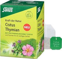 Salus Kraft der Natur Cistus Thyme 1 x 15 filtrų maišelių (25,5 g) - žolelių arbata su cistais ir čiobreliais maloniam jausmui