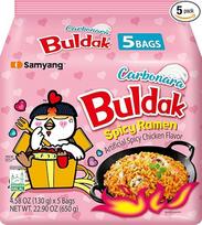 Samyang Carbo Buldak Branduolinė ugnis kepti itin aštrūs makaronai 5 pakuotės