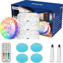 SANSI povandeninis šviestuvas su nuotolinio valdymo pultu, LED baseino apšvietimas, RGB, 4 vnt. rinkinys