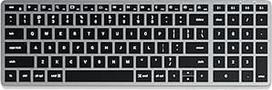 SATECHI Slim X2 "Bluetooth" klaviatūra, JAV QWERTY išdėstymas, apšviesta skaitmeninė klaviatūra, suderinama su keliais įrenginiais - skirta "MacBook Air" ir "Pro M5 M4", "Mac Mini", "iPad Air" ir "Pro", "iMac" ir kitiems įrenginiams - kosminės pilkos spal
